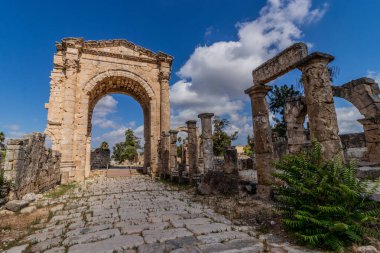 Monumental arch at Al Bass archaeological site in Tyre, Lebanon clipart