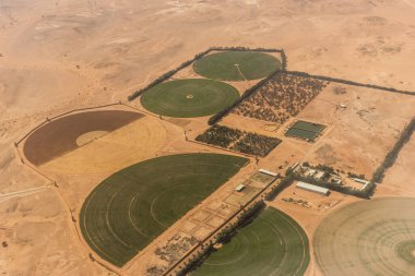 Suudi Arabistan, Riyad yakınlarındaki bir çiftliğin havadan görünüşü