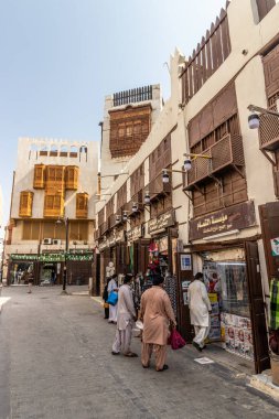 JEDDAH, SAUDI ARABIA - 15 Kasım 2021: El Balad, Suudi Arabistan 'ın tarihi merkezi