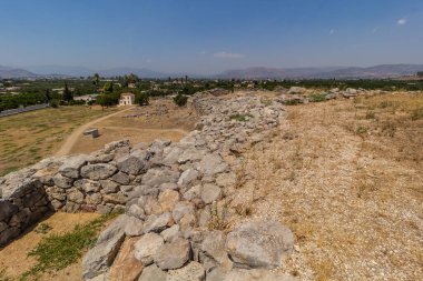 Tiryns hill fort ruins on Peloponnese peninsula, Greece clipart