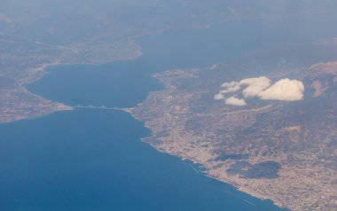 Rio-Antirio köprüsünün hava manzarası, Yunanistan