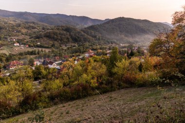 Sırbistan 'ın Mokra Gora kentinin hava manzarası
