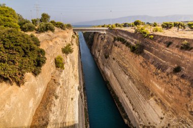 View of Corinth canal in Greece clipart