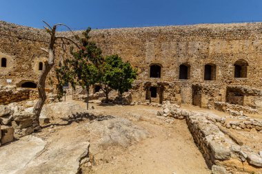 Ruins of Chlemoutsi (Clermont) medieval castle on Peloponnese peninsula, Greece clipart