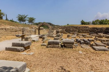 Yunanistan 'ın Mora yarımadasındaki Antik Olympia' daki stadyum kapısı