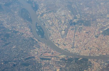 Budapeşte 'nin havadan görünüşü, hungary