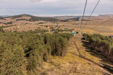 Aerial view of Ribnica village from Gold Gondola, Serbia clipart