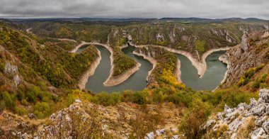 Autumn view of Uvac river canyon, Serbia clipart