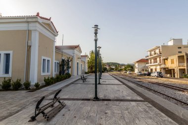 Yunanistan 'ın Mora yarımadasındaki Olympia tren istasyonu
