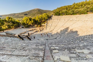 Yunanistan 'ın Mora yarımadasındaki Antik Epidaurus Tiyatrosu