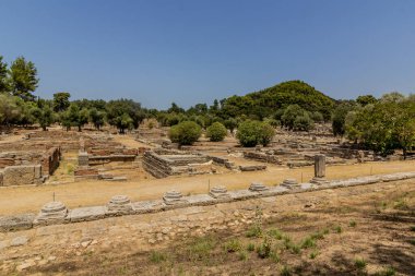 Yunanistan 'ın Mora yarımadasındaki Antik Olimpiyatlarda Leonidaion kalıntıları