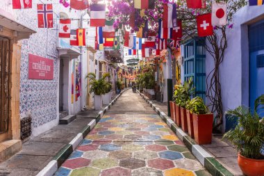 CARTAGENA, COLOMBIA - 6 Mart 2023: Cartagena de Indias, Kolombiya Getsemani Mahallesi