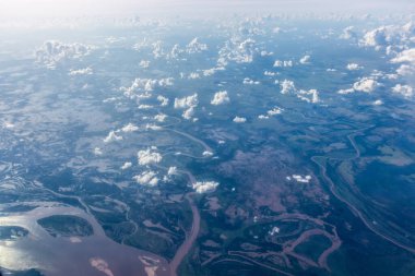 Apure ve Orinoco nehirlerinin havadan görünüşü, Venezuela