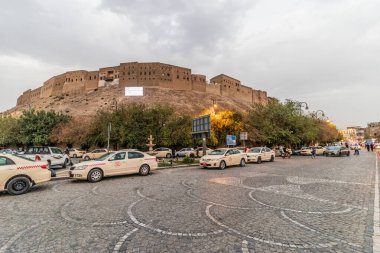 ERBIL, IRAQ - 9 Ekim 2022: Erbil 'deki antik kalenin duvarları (Hawler), Irak Kürdistan Bölgesi
