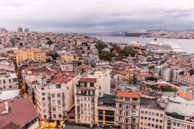 İstanbul, Türkiye 'de Beyoğlu' nun hava manzarası