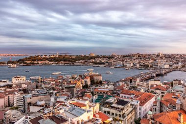 İstanbul, Türkiye 'deki Altın Boynuz ve Fatih' in hava manzarası