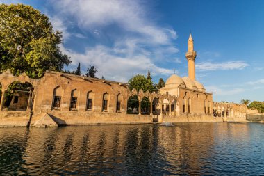 Şanlıurfa 'daki Balikligol (İbrahim Havuzu) ve Rzvaniye Camii.
