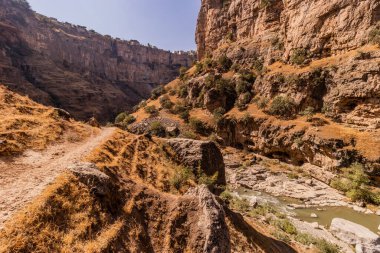 Irak Kürdistan Bölgesindeki Rawandiz Kanyonu 'nda (ayrıca Rawanduz) yol