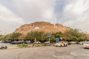 ERBIL, IRAQ - 9 Ekim 2022: Erbil 'deki antik Erbil kalesinin duvarları (Hawler), Irak Kürdistan Bölgesi