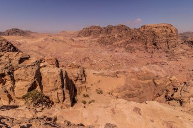 Antik şehrin manzarası Petra, Ürdün
