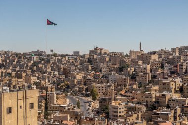 Şehir merkezindeki Amman 'ın silüeti, Jordan.
