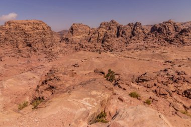 Antik şehrin manzarası Petra, Ürdün