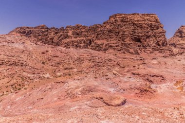 Antik şehrin manzarası Petra, Ürdün
