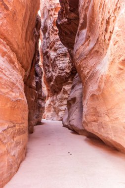 Siq geçidi, antik şehir Petra 'nın ana girişi, Ürdün