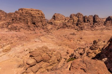 Antik şehrin manzarası Petra, Ürdün