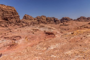 Antik şehrin manzarası Petra, Ürdün