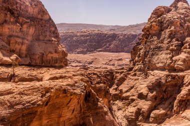 Antik şehrin manzarası Petra, Ürdün