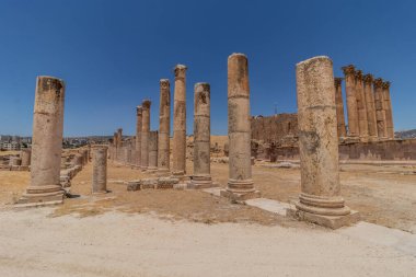 Ürdün 'ün antik kenti Jerash' taki Artemis Tapınağı harabeleri
