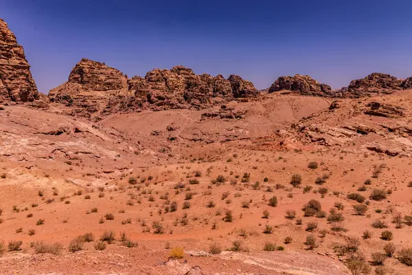 Antik şehrin manzarası Petra, Ürdün