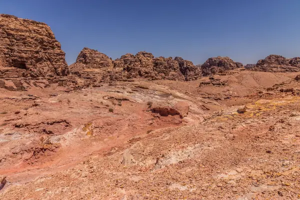 Antik şehrin manzarası Petra, Ürdün