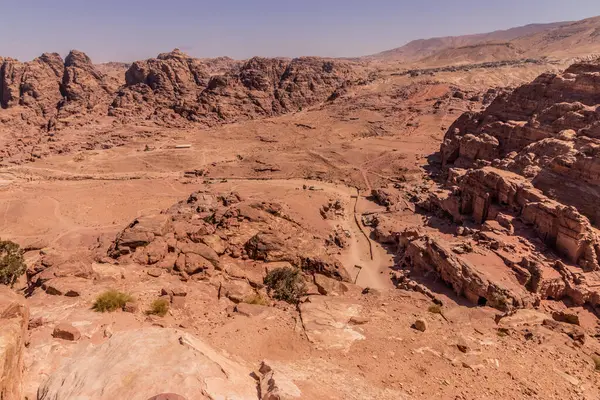 Antik şehrin manzarası Petra, Ürdün