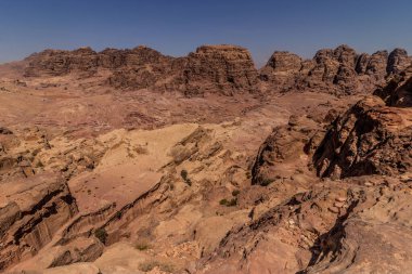 Antik şehrin manzarası Petra, Ürdün