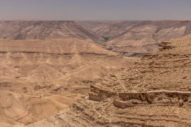 Ürdün 'deki Wadi Mujib Kanyonu' nun havadan görünüşü