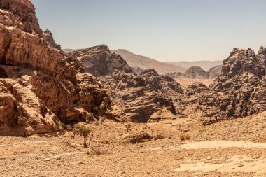 Antik şehrin manzarası Petra, Ürdün