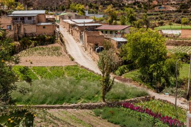 Tarma kasabası yakınlarındaki Chuchopampa köyünün kırsal arazisi, Peru