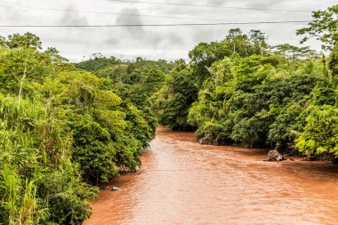 Tingo Maria şehri yakınlarındaki Tulumayo Nehri, Peru