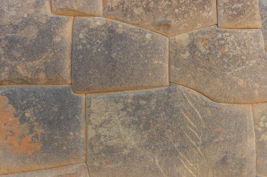 Mükemmel İnka taş işçiliği Incas, Peru 'daki kutsal vadide Ollantaytambo kalıntıları.