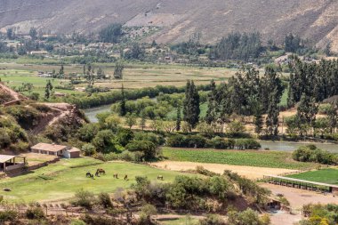 Kutsal İnkalar Vadisi 'nin havadan görünüşü, Peru