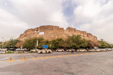 ERBIL, IRAQ - 9 Ekim 2022: Erbil 'deki antik Erbil kalesinin duvarları (Hawler), Irak Kürdistan Bölgesi