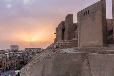 Irak 'ın Kürdistan Bölgesi Erbil Kalesi' nden gün batımı görüldü