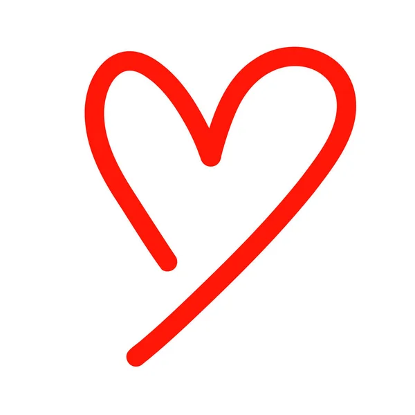 Κόκκινο Σχήμα Καρδιάς Χέρι Σχέδιο Λευκό Φόντο Για Την Ημέρα — Φωτογραφία Αρχείου