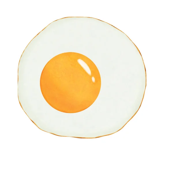 Σχέδιο Τηγανιτού Αυγού Που Απομονώνεται Λευκό Φόντο Για Υγιεινή Διατροφή — Φωτογραφία Αρχείου