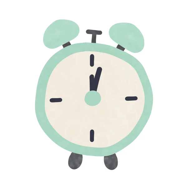 Drawing Alarm Clock Isolated White Background Time Management Concept — Stock Photo, Image