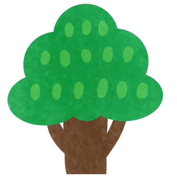 Рисунок Зеленого Дерева Белом Фоне Использования Качестве Иллюстрации Украшения Природы — стоковое фото