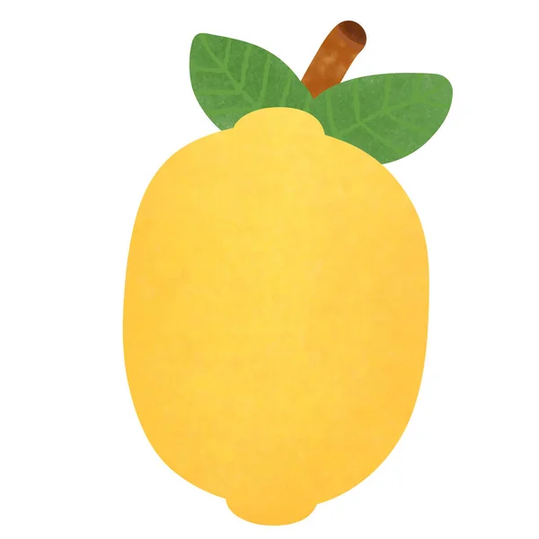 Fehér Alapon Izolált Citrom Rajzolása Illusztrációként Élelmiszerként Gyümölcsként Étkezési Koncepcióként — Stock Fotó