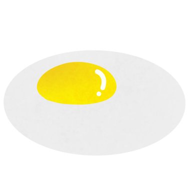 Beyaz arka planda izole edilmiş yumurta çizimi. Resim, yiyecek ve sağlıklı beslenme konsepti olarak kullanılıyor.